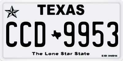 TX license plate CCD9953