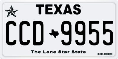 TX license plate CCD9955