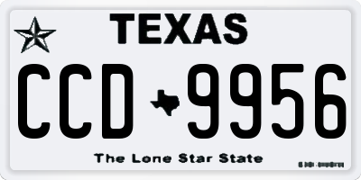 TX license plate CCD9956