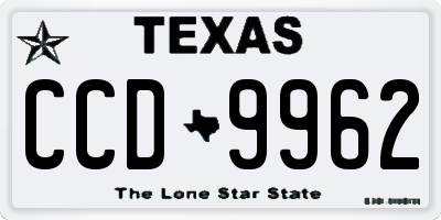 TX license plate CCD9962