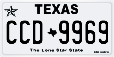 TX license plate CCD9969