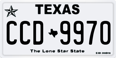TX license plate CCD9970