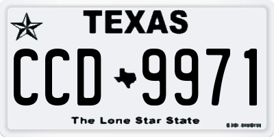 TX license plate CCD9971
