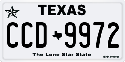 TX license plate CCD9972