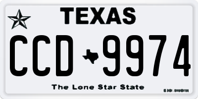 TX license plate CCD9974