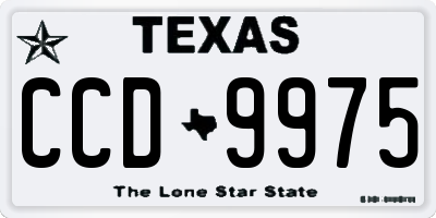 TX license plate CCD9975