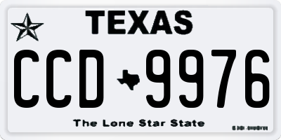 TX license plate CCD9976