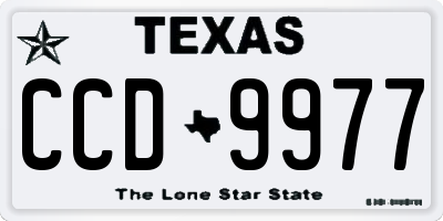 TX license plate CCD9977