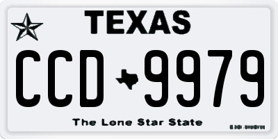TX license plate CCD9979