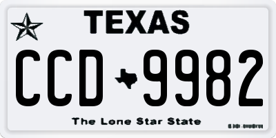 TX license plate CCD9982