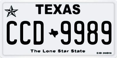 TX license plate CCD9989