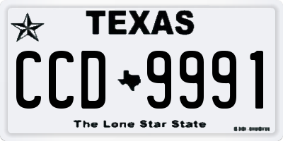 TX license plate CCD9991