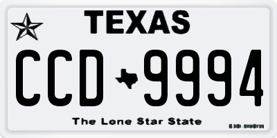 TX license plate CCD9994