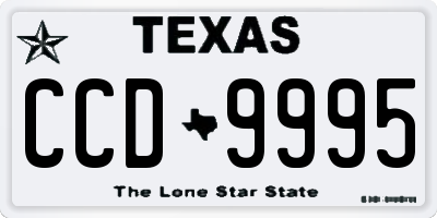 TX license plate CCD9995