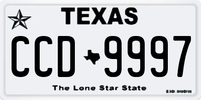 TX license plate CCD9997