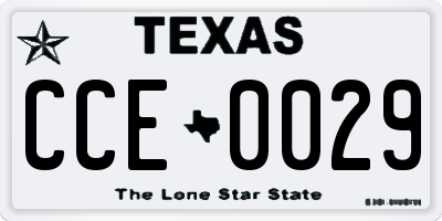 TX license plate CCE0029
