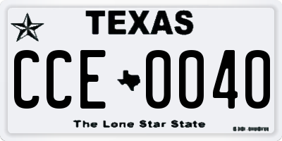 TX license plate CCE0040
