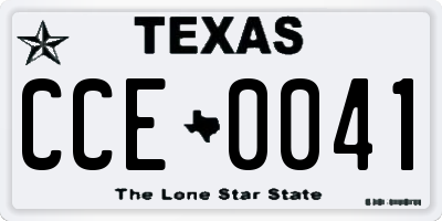 TX license plate CCE0041