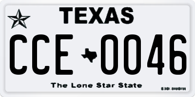 TX license plate CCE0046