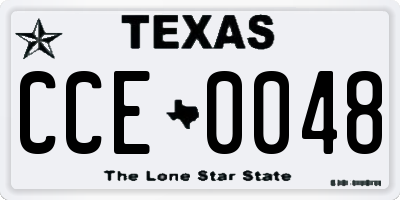 TX license plate CCE0048