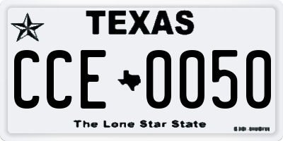 TX license plate CCE0050