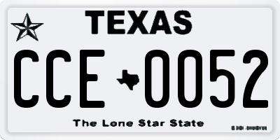 TX license plate CCE0052