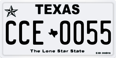 TX license plate CCE0055