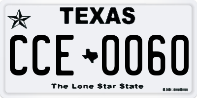 TX license plate CCE0060