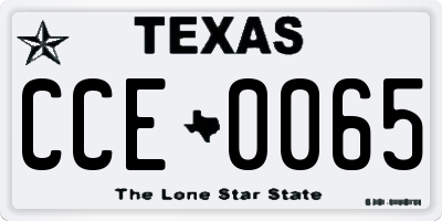 TX license plate CCE0065