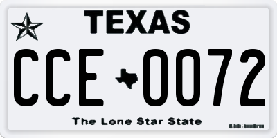 TX license plate CCE0072