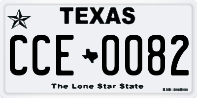 TX license plate CCE0082