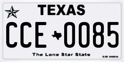 TX license plate CCE0085
