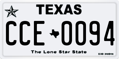 TX license plate CCE0094