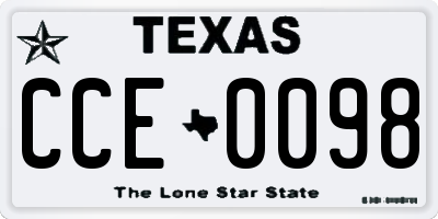 TX license plate CCE0098