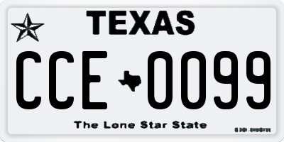 TX license plate CCE0099
