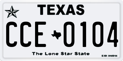 TX license plate CCE0104
