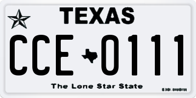 TX license plate CCE0111
