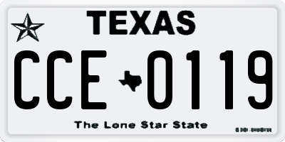 TX license plate CCE0119