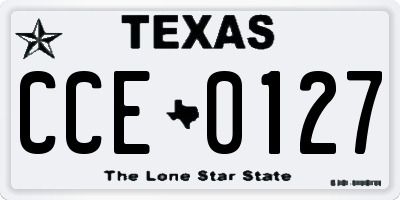 TX license plate CCE0127