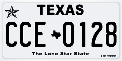 TX license plate CCE0128