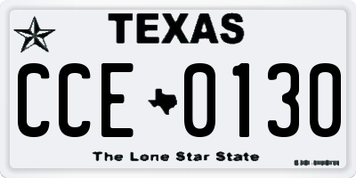 TX license plate CCE0130