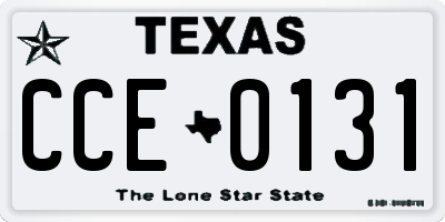 TX license plate CCE0131