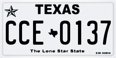 TX license plate CCE0137