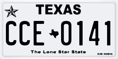 TX license plate CCE0141