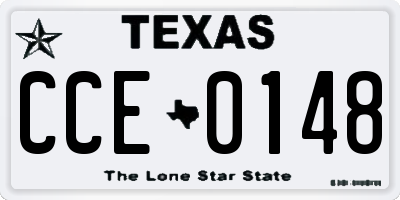 TX license plate CCE0148