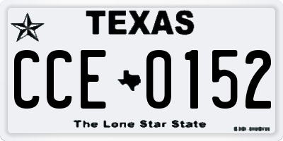 TX license plate CCE0152