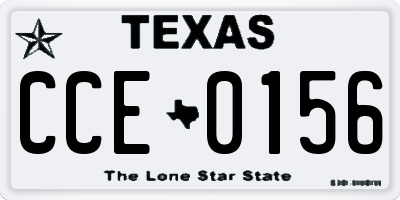 TX license plate CCE0156