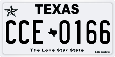 TX license plate CCE0166