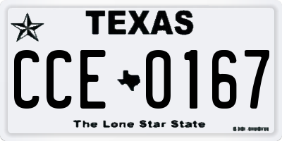 TX license plate CCE0167