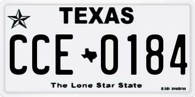 TX license plate CCE0184